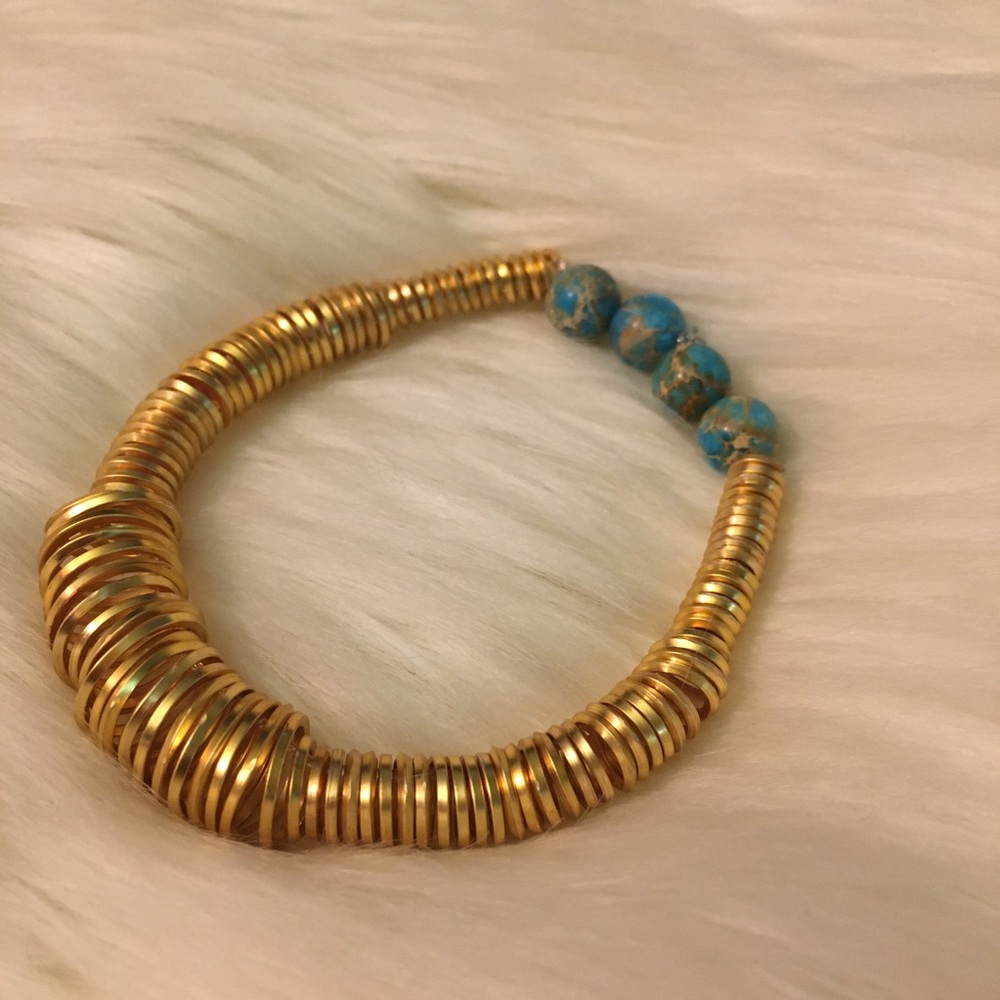 Coiled Wired Bracelet with Imperial Jasper